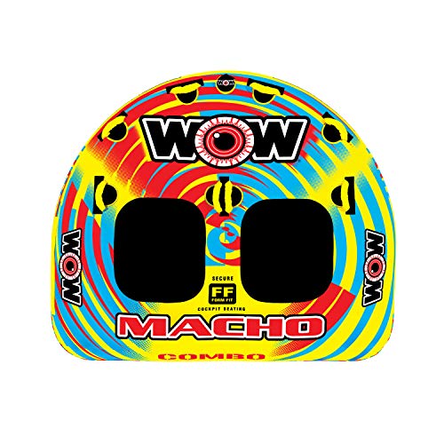 WOW World of Watersports, Macho Towable Tube, Boat Tube, Multiple Riding Positions - Macho Combo 1-2 Person Deck Tube