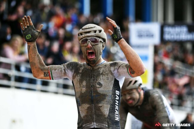 Sonny Colbrelli emerges out of the mud victorious at Paris-Roubaix