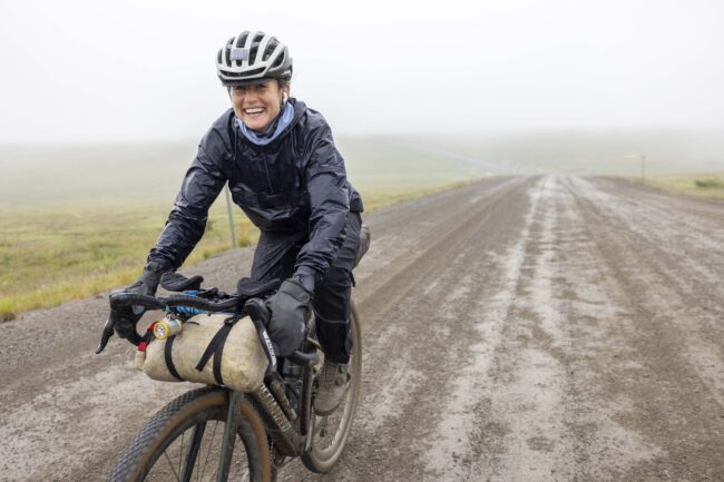 Lael Wilcox rides the Alaskan Pipeline