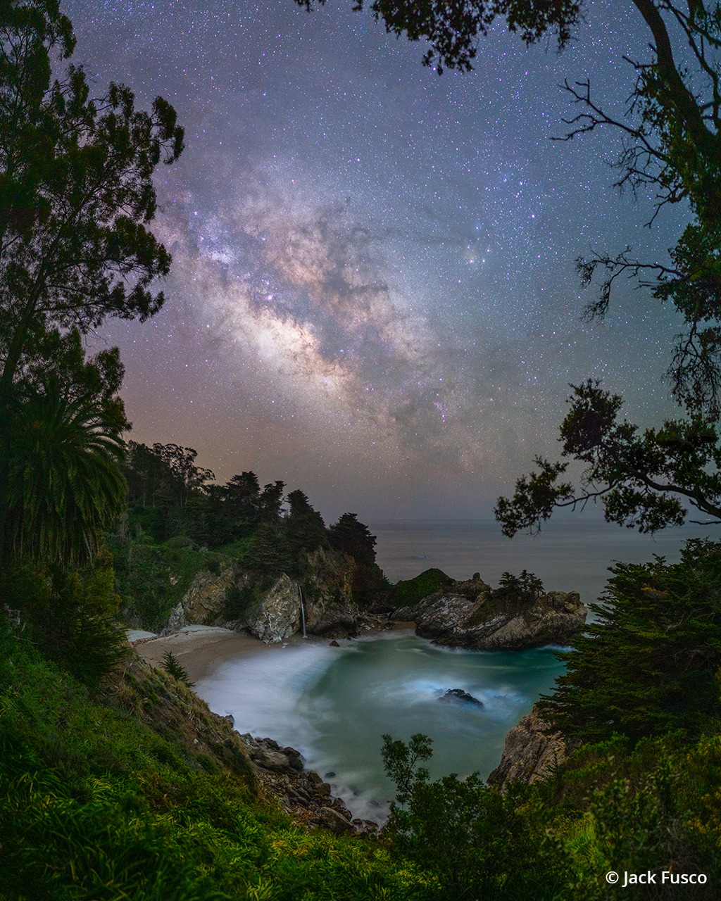 Nighy sky photo at McWay Falls, California.