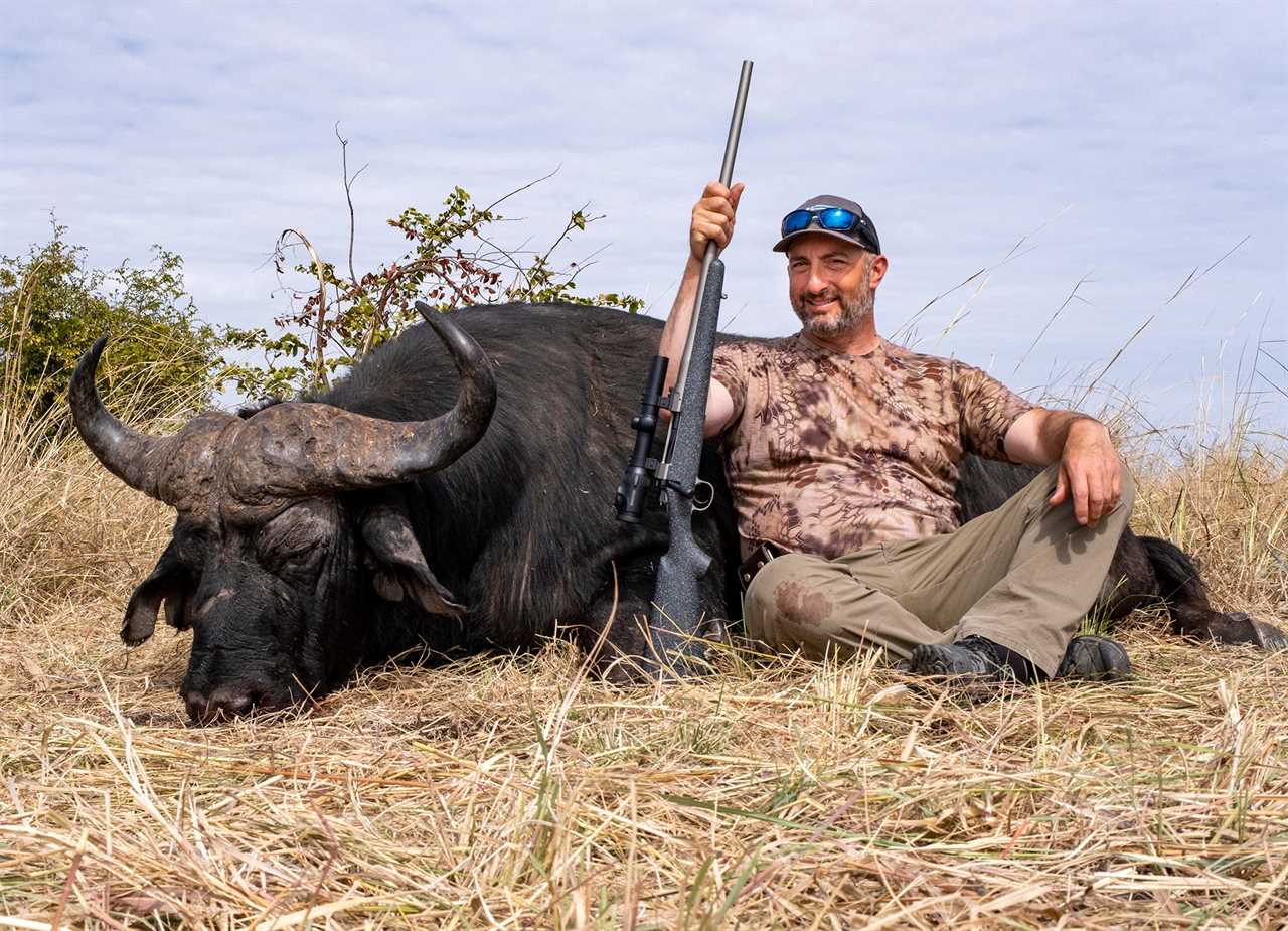 The author with his dagga boy (an old Cape buffalo). (