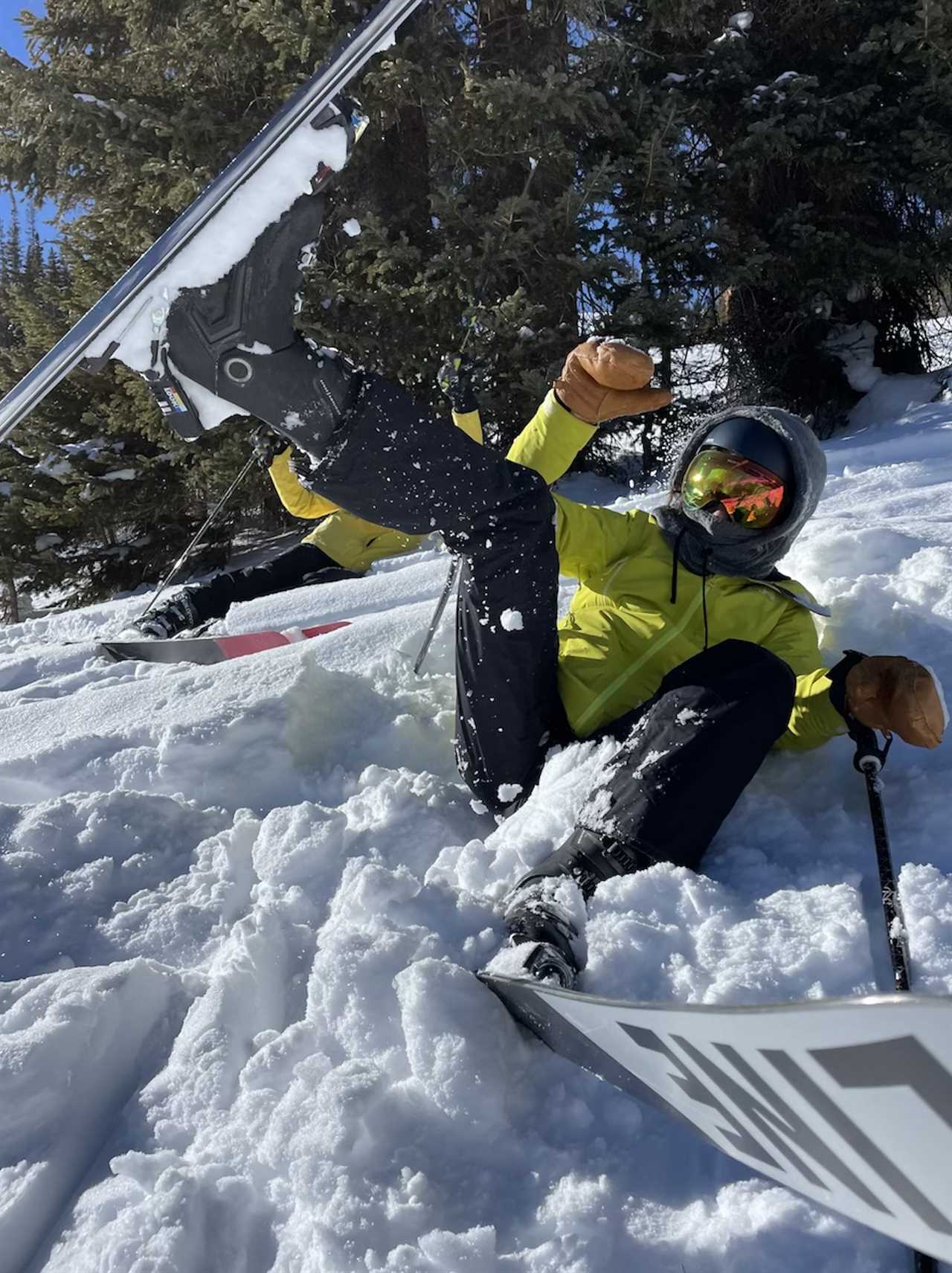 green hard shell jacket snow test