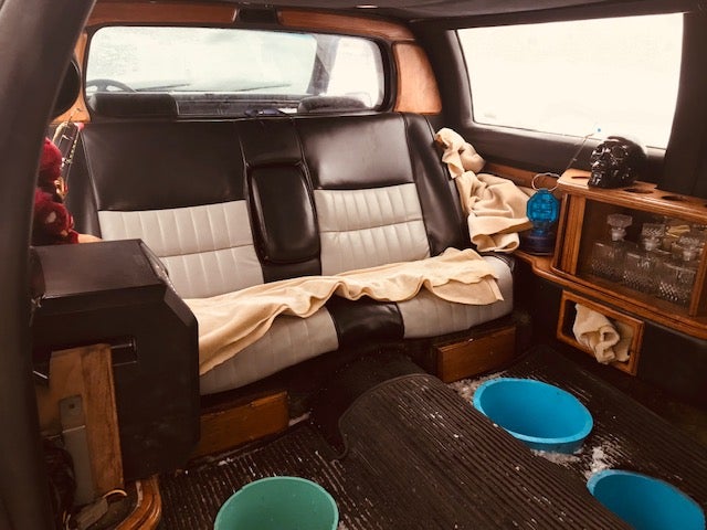 inside of ice-fishing limo