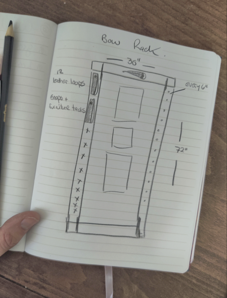 Sketch out your bow rack first.