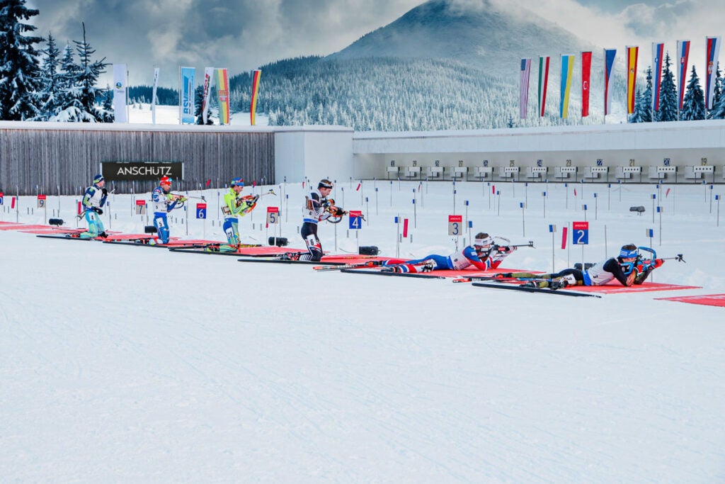 shooting biathlon rifles prone