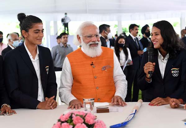 In Pics: Tokyo Olympics gold medallist Neeraj Chopra presents his signed javelin to PM Modi; PV Sindhu has ice-cream with Prime Minister