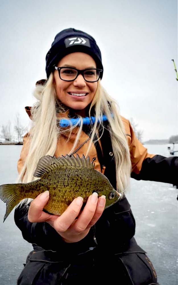 A woman holding a fish