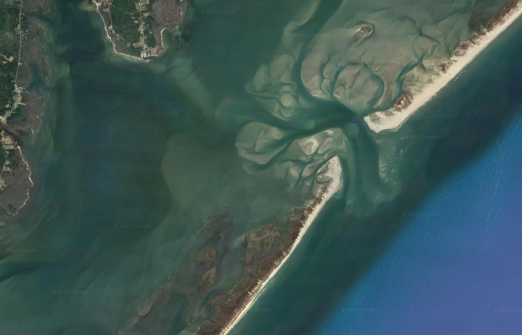 Drum Inlet, four miles from where the plane was last seen on radar.