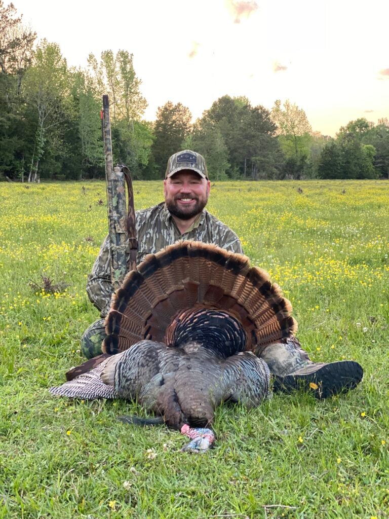 Jason Hart after taking a gobbler