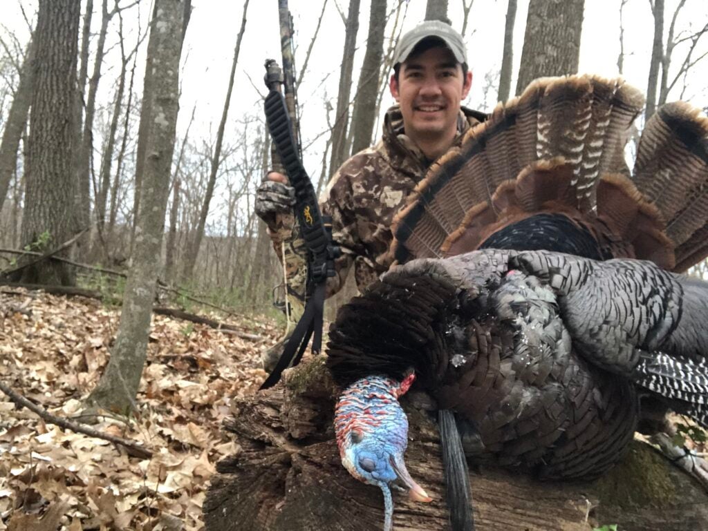 Alex Robinson with a turkey 