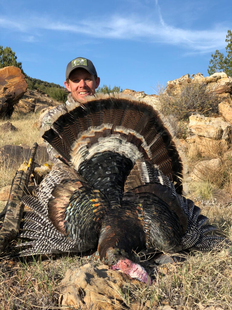 turkey hunter with a tom