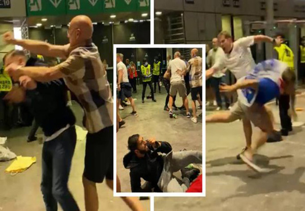 Video: Euro 2020 Final – Disgrace as England fans beat Italians, throw trash on road, enter Wembley without tickets