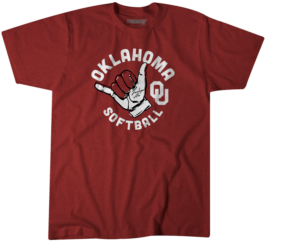 Oklahoma Sooners gear officially licensed by Texas softball players from breakingT