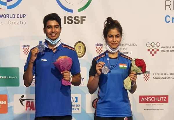 Osijek Shooting World Cup: Manu Bhaker & Saurabh Chaudhary win silver in 10M Air Pistol Mixed Team