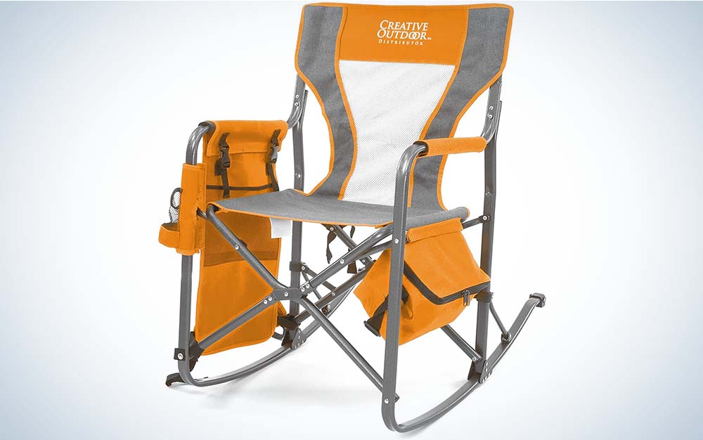 A camping chair with plenty of storage.