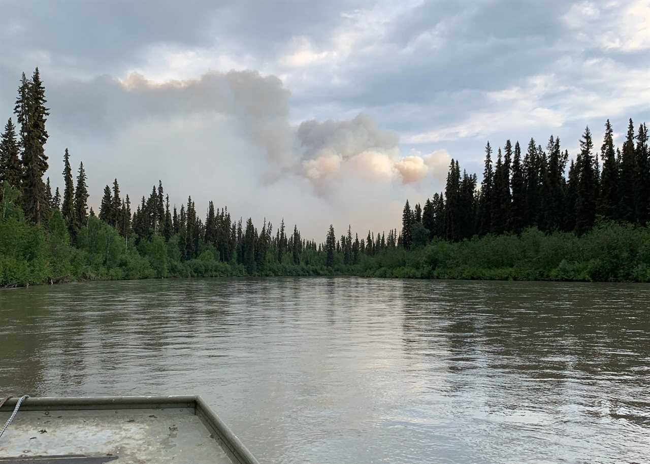 A newly-started wildfire in interior Alaska