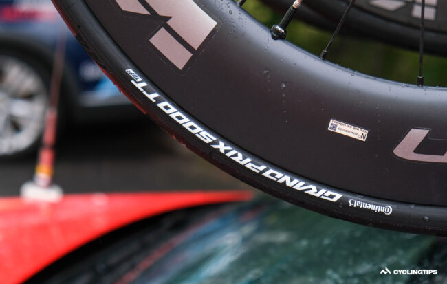 Spotted at the Tour de France: New Continental GP5000 TT tyres
