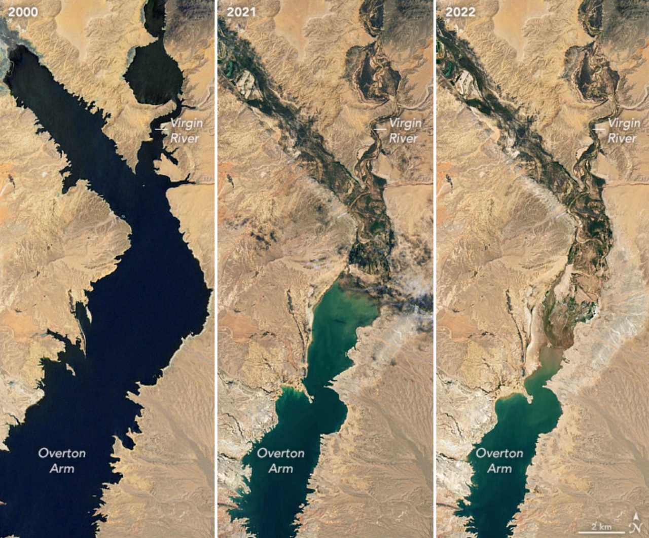Lake Mead water loss over the last 22 years