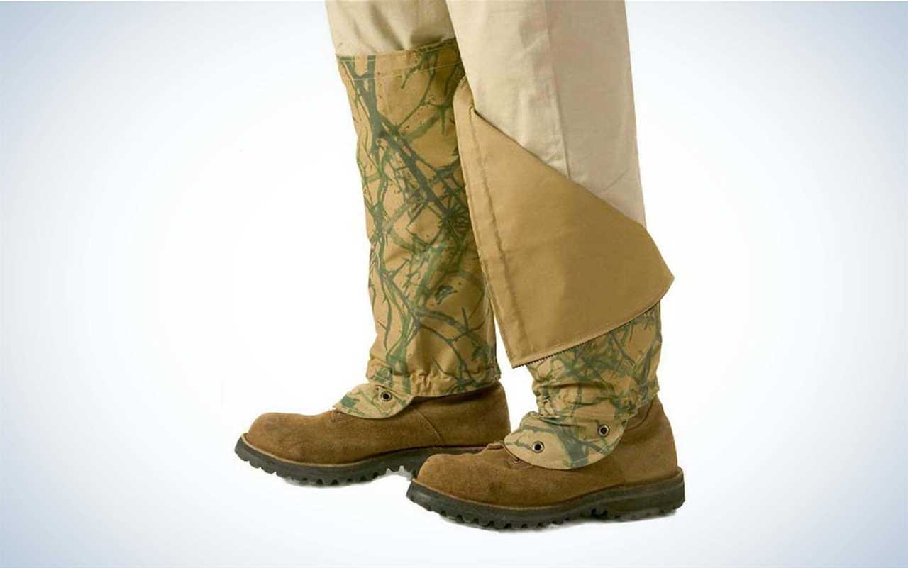 The Turtleskin Snakearmor Reversible Snake Gaiters are the best gaiters for snake protection.