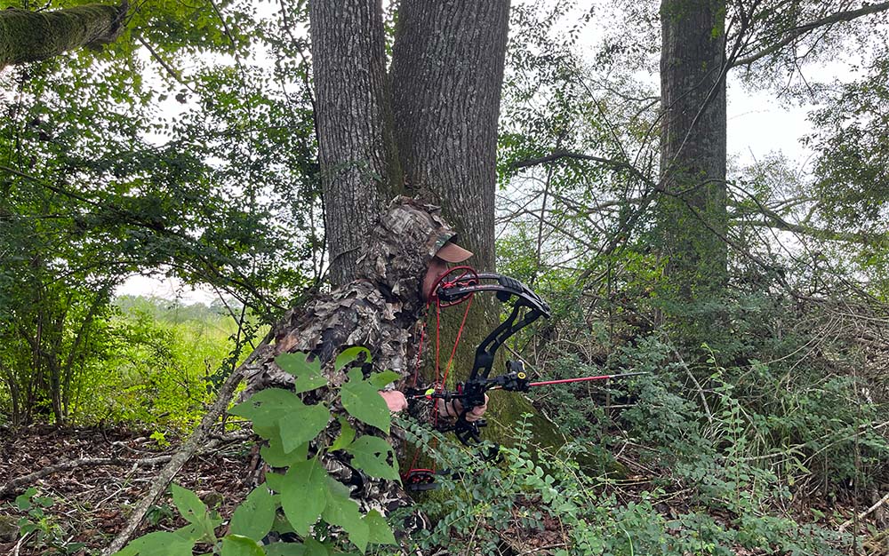 The North Mountain Gear Leafy Jacket in the timber.