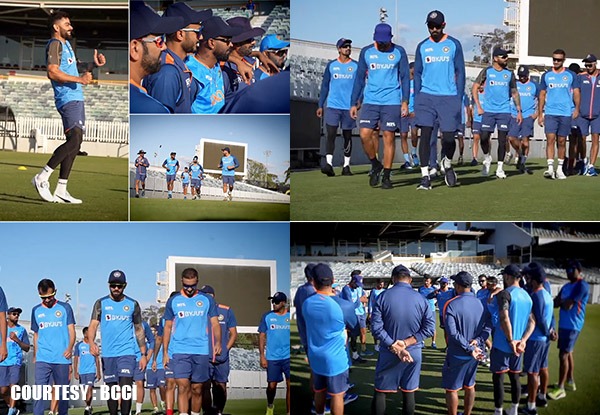 What did Rohit & co focus on during their first training session at WACA ground?