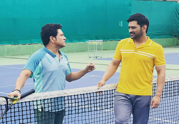 Sachin Tendulkar & MS Dhoni re-unites on tennis court for ad shoot