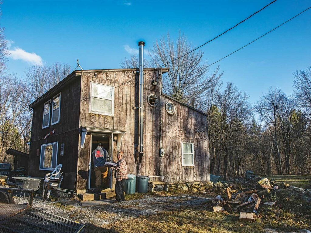 a new england deer camp during daytime