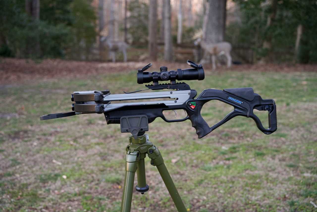 Twinstrike crossbow on a tripod