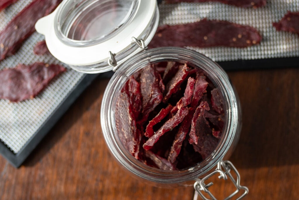 A jar of jerky