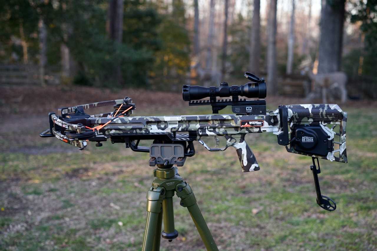 Wicked Ridge Raider 400 de-cock on a tripod