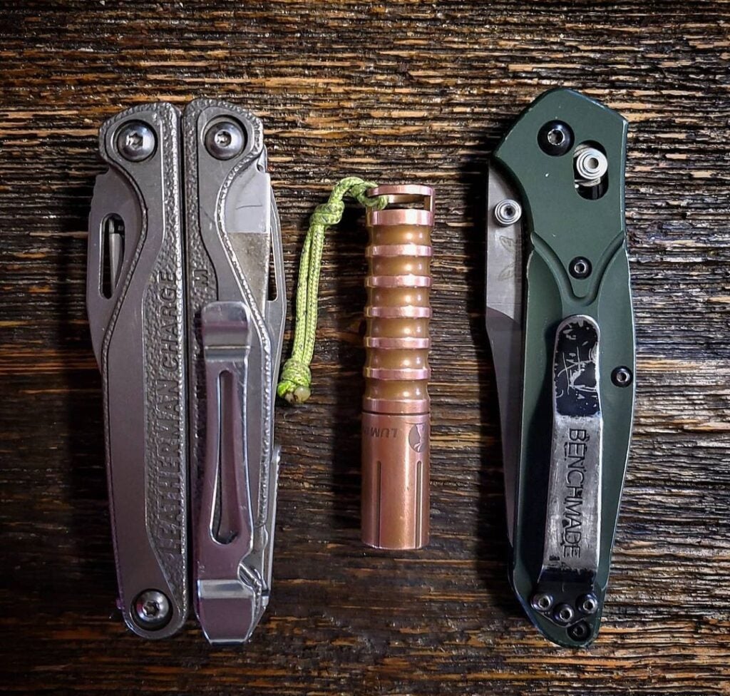 leatherman multitool and benchmade osborne