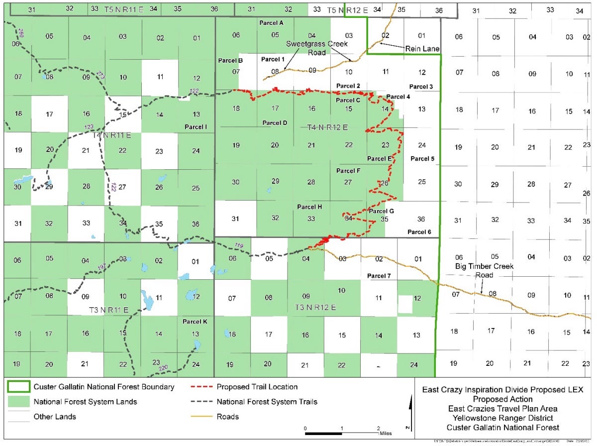 Crazy Mountains Montana land exchange map