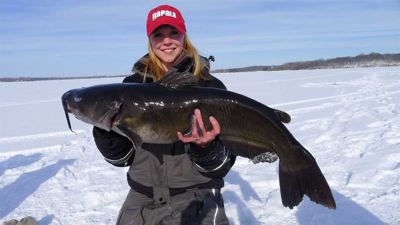 Ice fishing for catfish