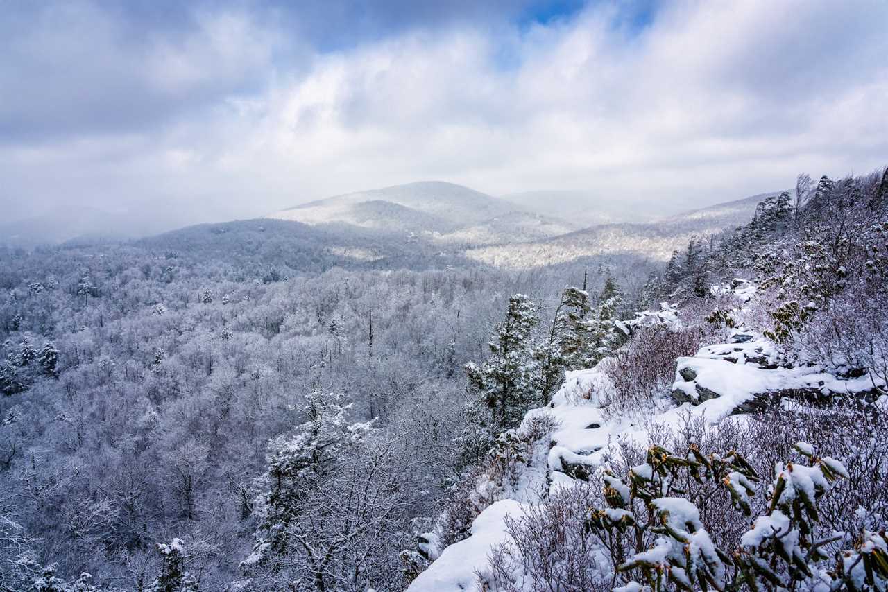 blue ridge parkway in winter