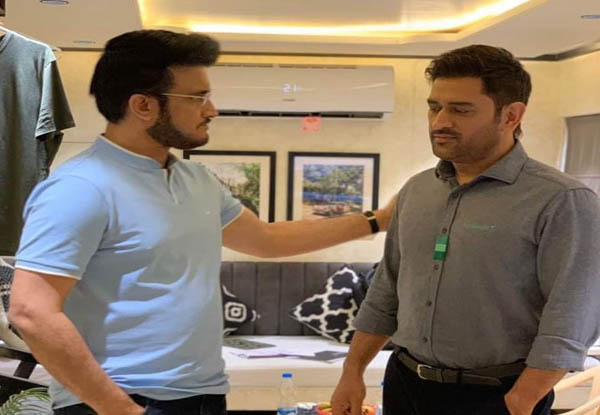 Former India captains MS Dhoni and Sourav Ganguly meet in Mumbai