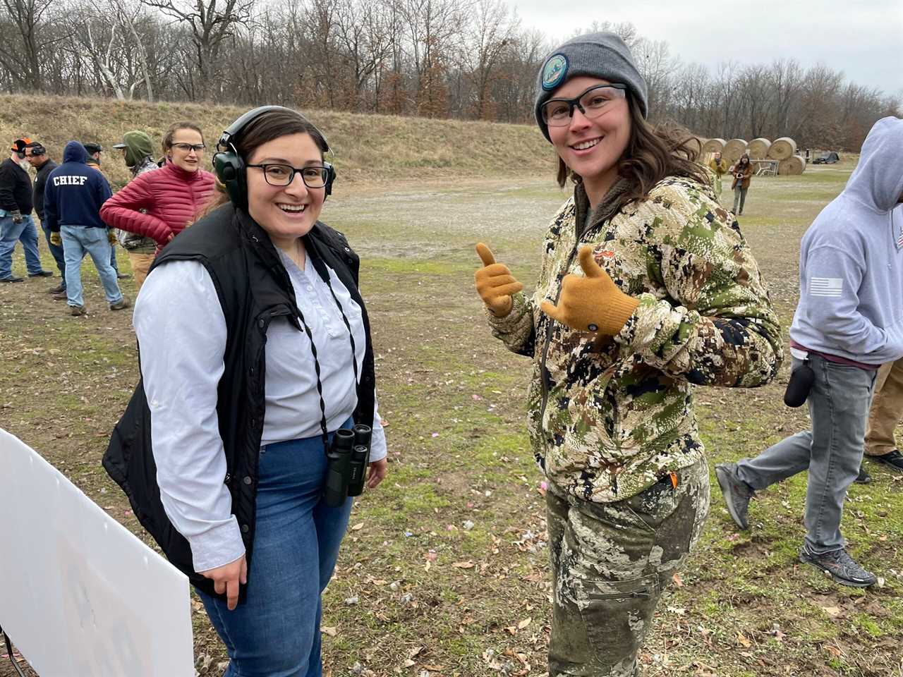 Gill and Thess are confident in Thess' practice groups at the range.