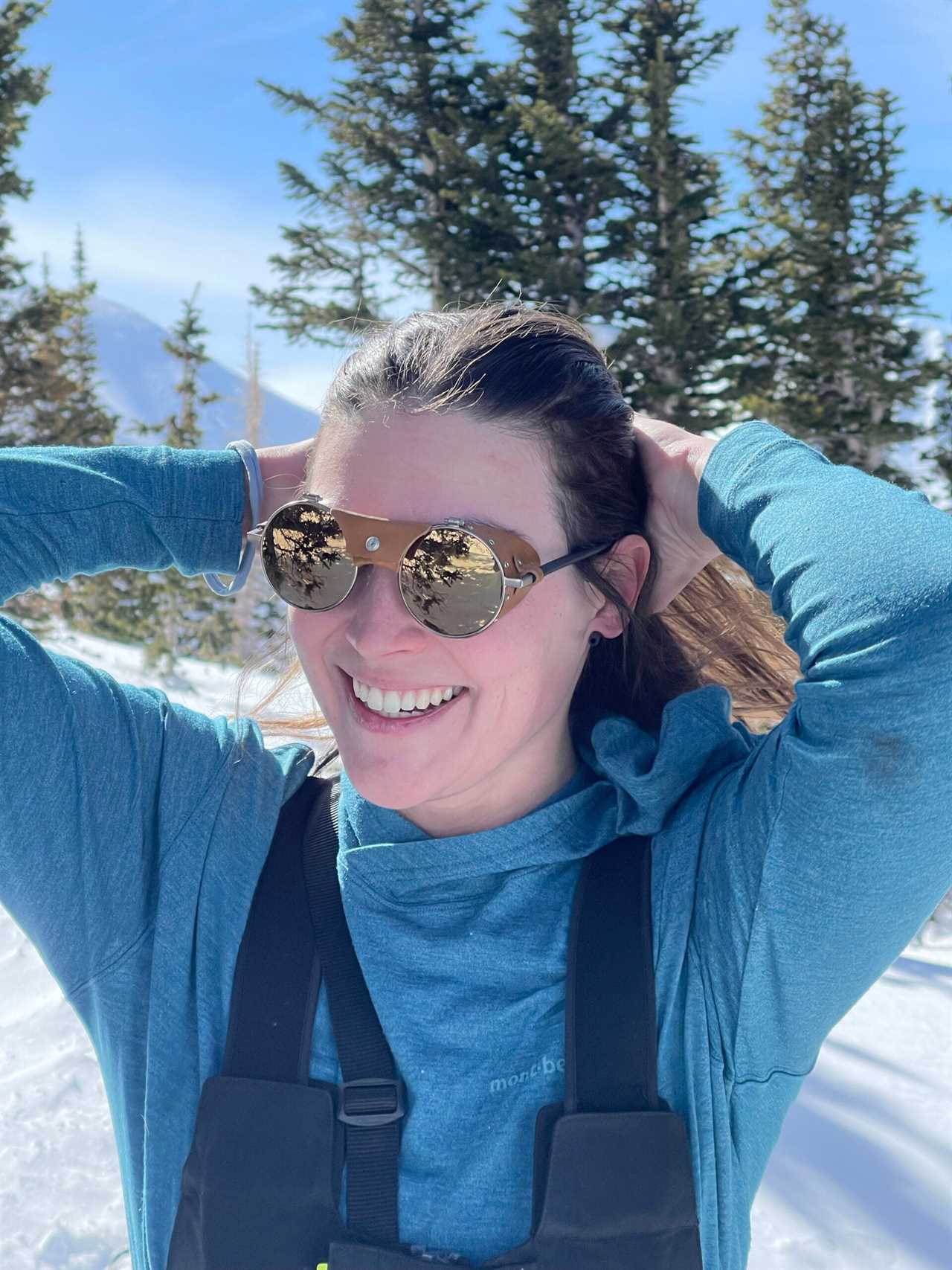 Author wears Julbo Vermont Classics on top of peak.