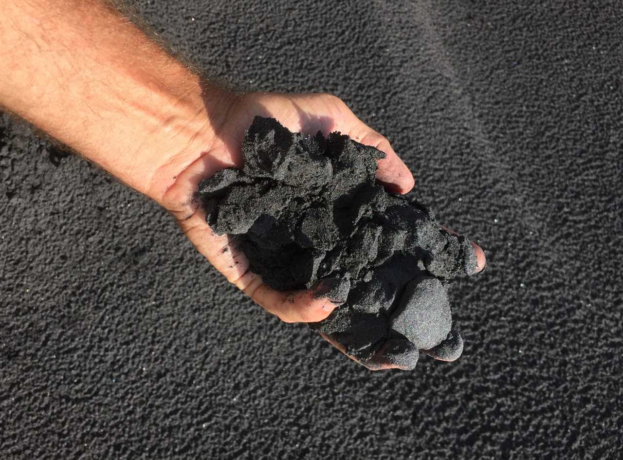 A handful of ilmenite sand in south Georgia.