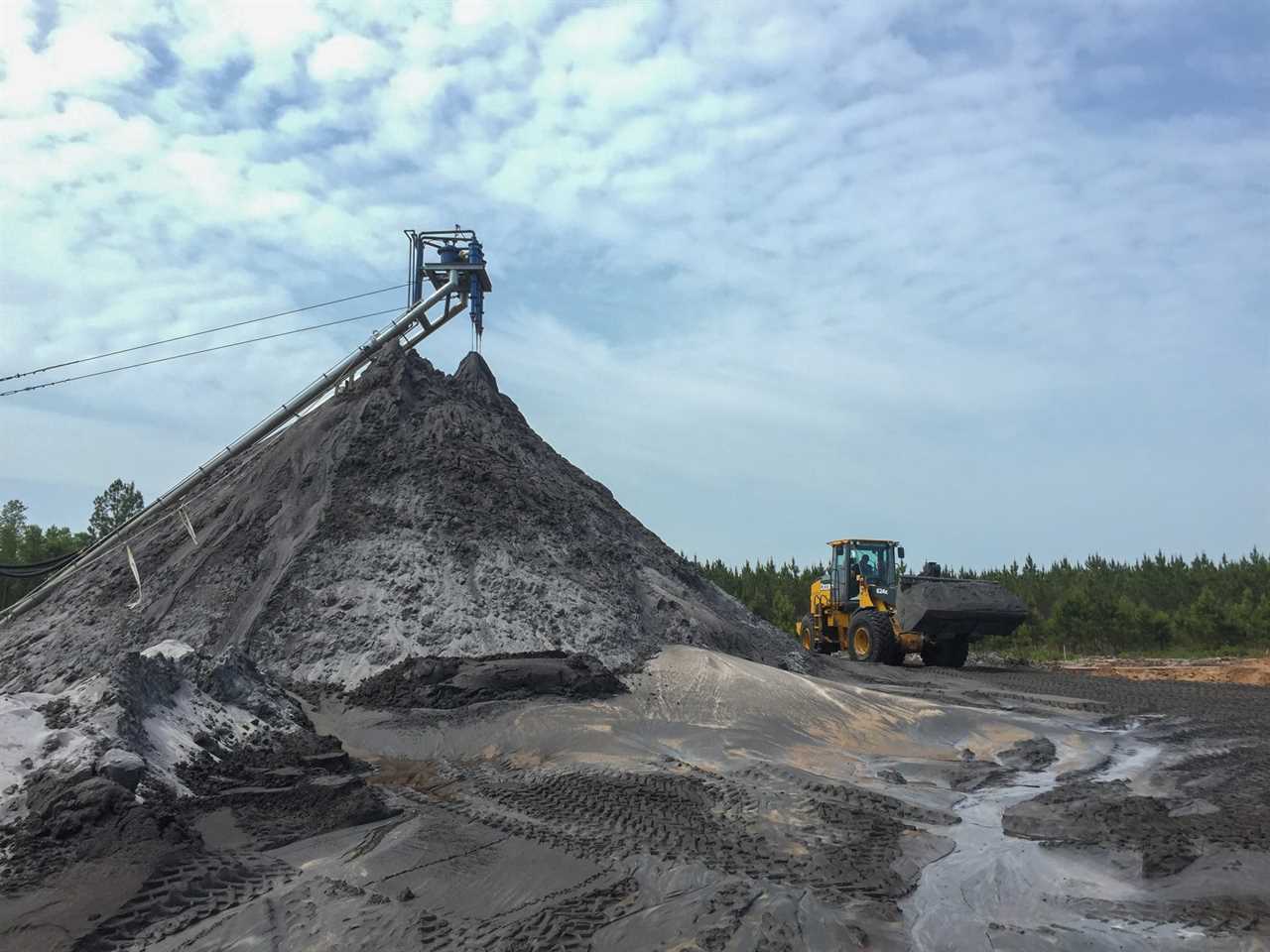 Stacked mineral concentrate.