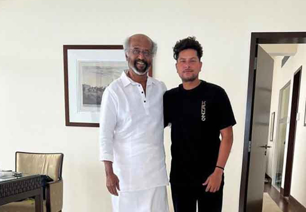 Kuldeep Yadav’s fanboy moment with ‘Thalaivar’ Rajnikant at his residence