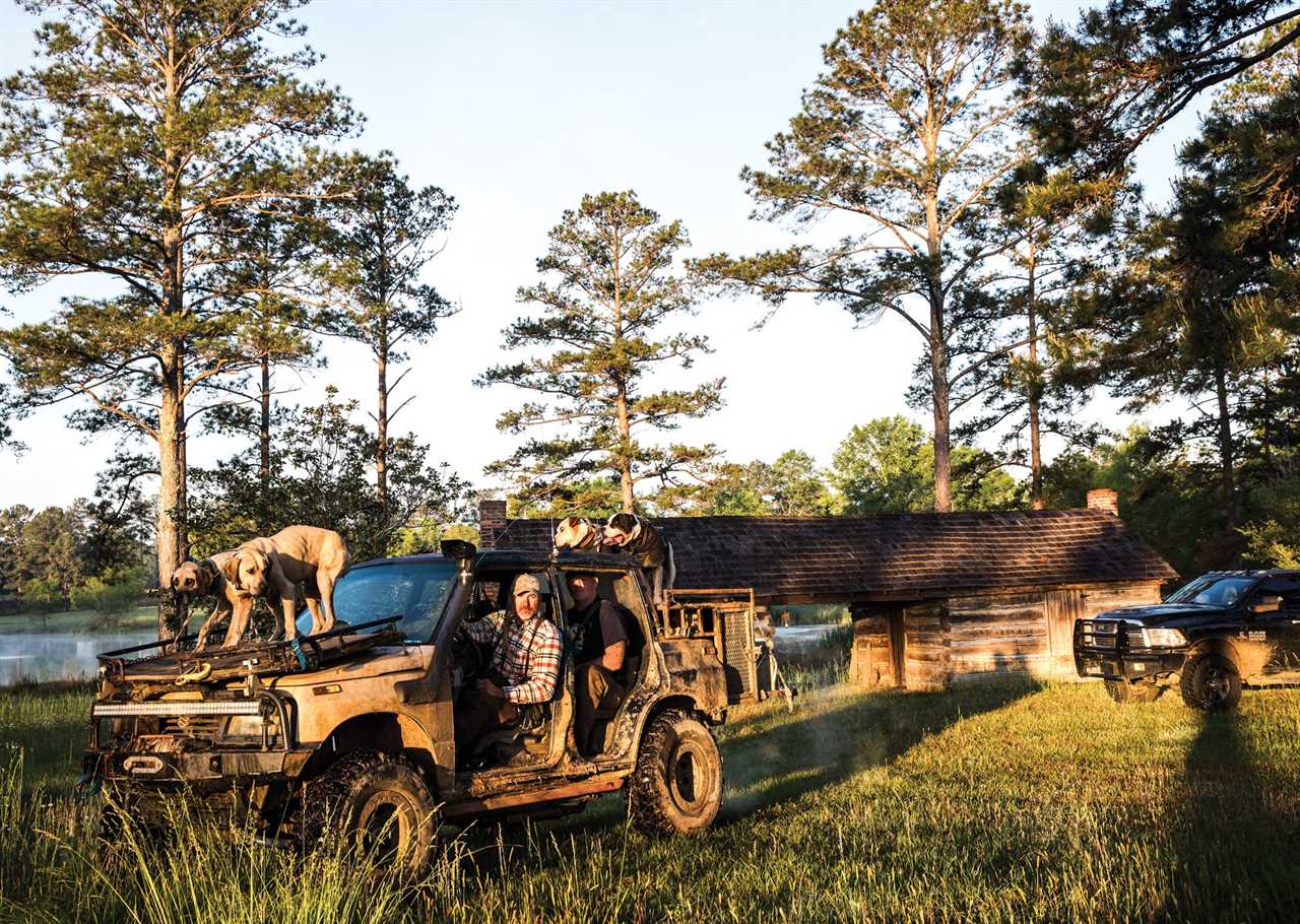 A Suzuki Sidekick turned into a hog-hunting vehicle.