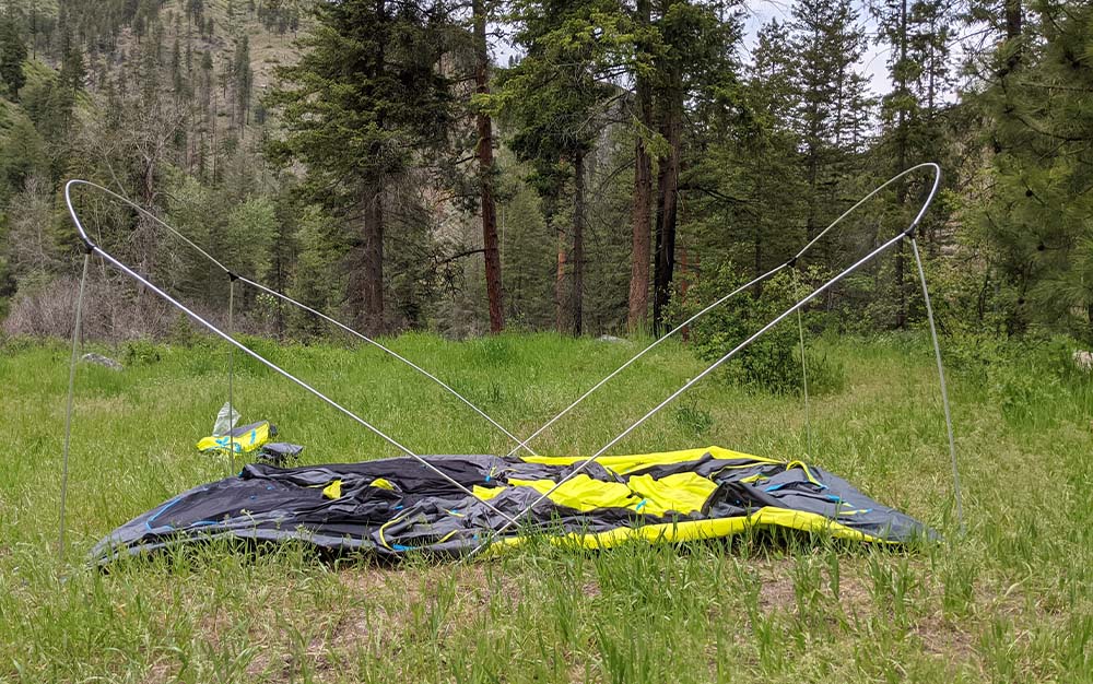 Assembling the NEMO tent creates an unexpected shape.