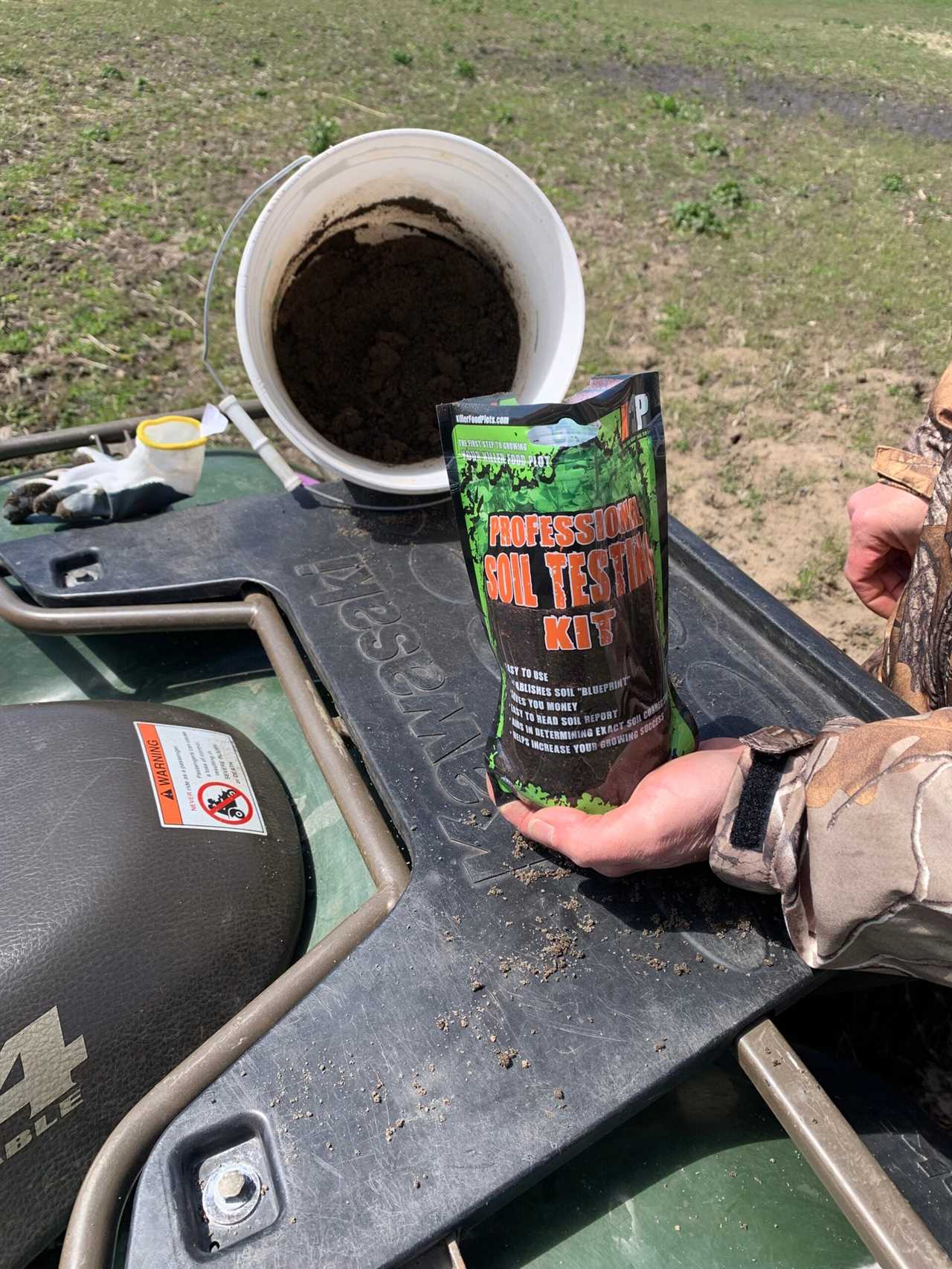 Author tests Killer Food Plots' best soil test kit.