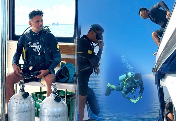 Rahul Dravid enjoys scuba-diving during vacation in Maldives | Watch Video