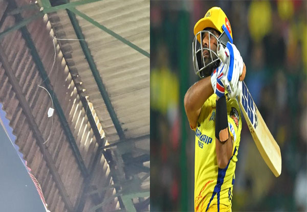 IPL 2023: CSK’s Ajinkya Rahane hit 91 metre six, makes a hole in the roof of Chinnaswamy Stadium