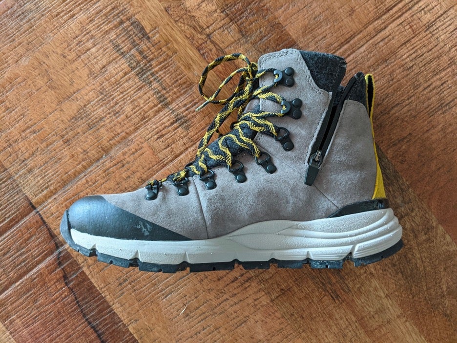 The side zip of the Danner Arctic 600 allows for easy on and off, but it also represents a point of failure on the boot