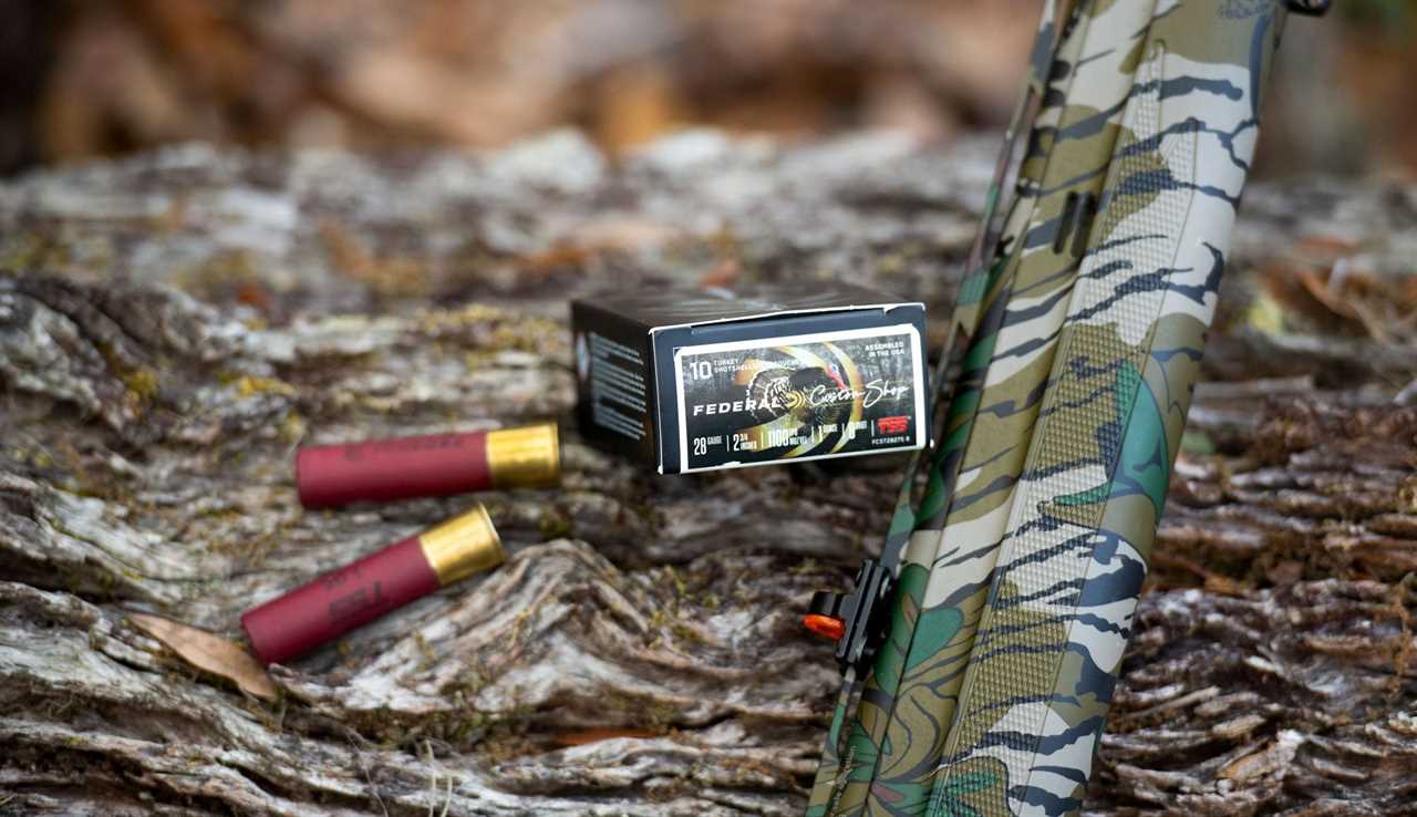 Federal Custom Shop TSS turkey load on a log