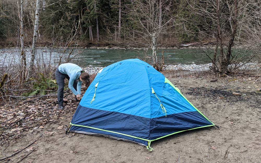 Setting up the Ozark Trail Tent