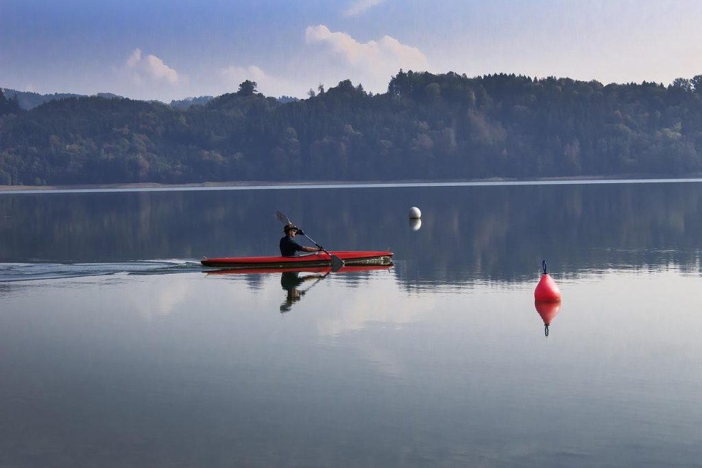 Kayaking on flat waters