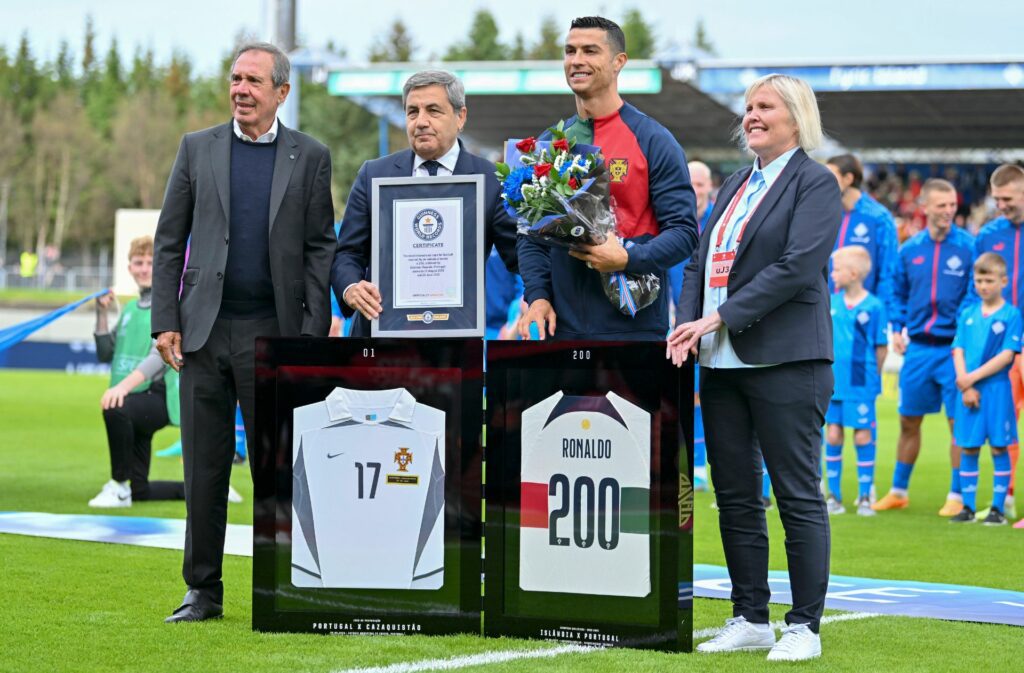 Cristiano Ronaldo receives Guinness World Record and secures late victory for Portugal in European Qualifiers
